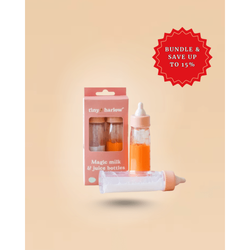 Tiny Harlow Magic Milk & Juice Bottles – Play Kitchen Accessories – Playroom Collective