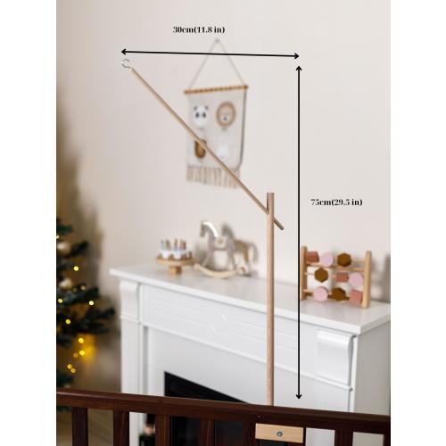 Beech Wood Baby Mobile Holder: Crib Wooden Baby Mobile arm, Nursery Decor