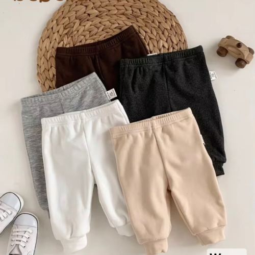 5pcs Newborn Baby Boy/Girl Casual Solid Color Elastic Waist Pants, Autumn/Winter Fall | SHEIN USA