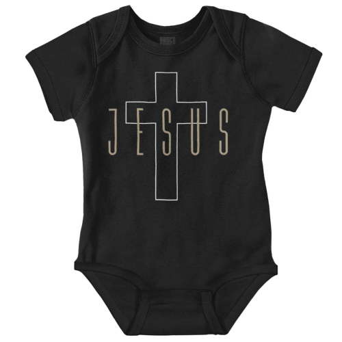 Religious Christian Faith Jesus Cross Romper Boys or Girls Infant Baby Brisco Brands 24M
