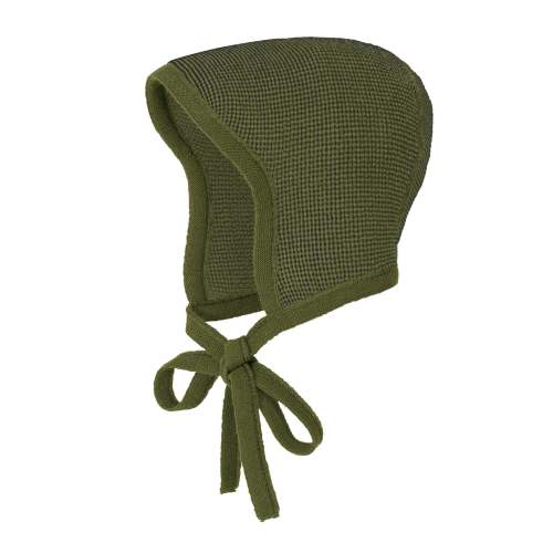 Disana Merino wool beanie - olive/anthracite: organic | Ziloen