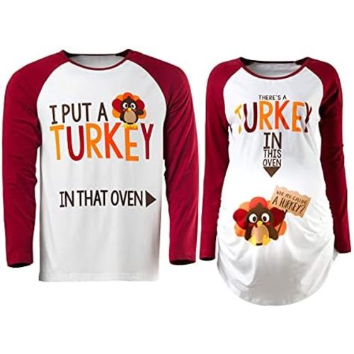 Matching Thanksgiving Shirt Turkey Costume Maternity Long Sleeves Top