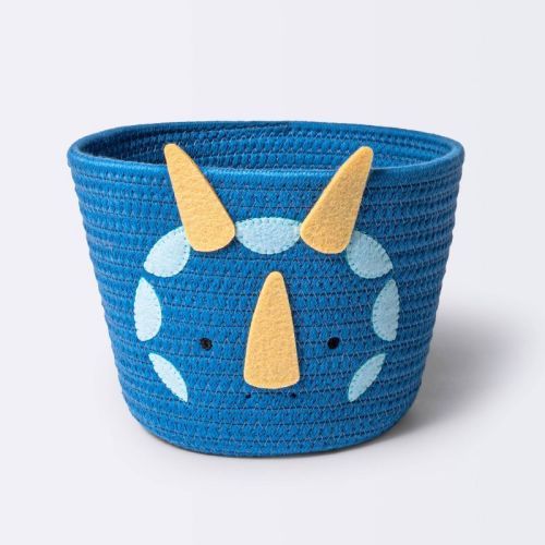 Coiled Rope Forest Animal Small Round Storage Basket - Dinosaur - Cloud Island™