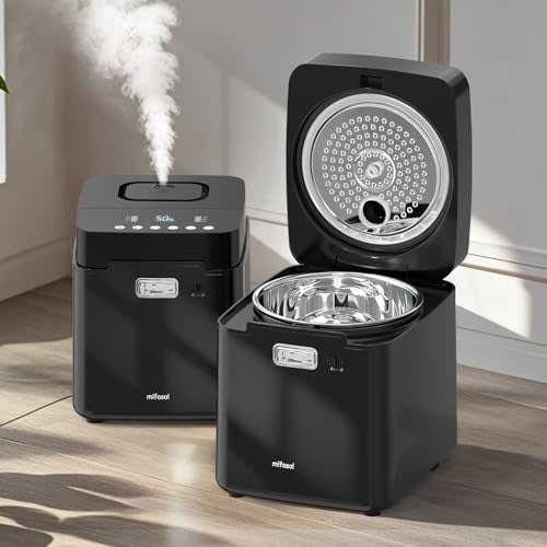 Mifasol Stainless Steel Humidifier, 3.3L/0.87Gal Steam Warm Mist Humidifiers for Bedroom 800 sq ft, Easy to Clean Humidifiers for Home, Dishwasher Safe Humidifier Large Room Baby Nursery Office, Black