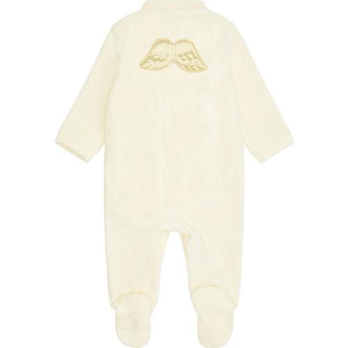 Velour Angel Wing™ Sleepsuit - Gold & Cream