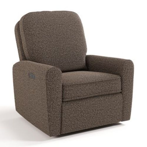 Storkcraft Amalfi Deluxe Power Recliner Swivel Glider with Dual USB Charging Mountain Brown Boucle