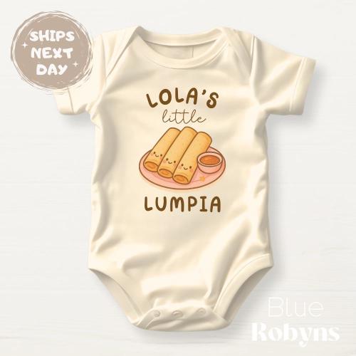 Lola's Little Lumpia Baby Bodysuit Funny Baby Shower Gift for Newborn Gifts for Baby Outfit Cute Filipino Food Lovers Tee Cute Lumpia Outfit