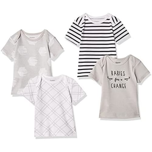 Hanes Baby T-Shirt, Flexy Soft Stretch Shirt, Expandable Shoulder, 4-Pack