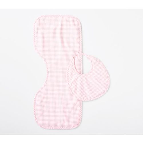 Gingham Bib & Burp Cloth Set