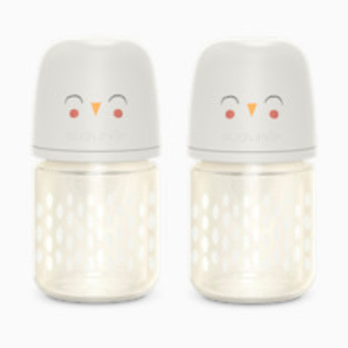 Suavinex Bonhomia Anti-Colic Glass Baby Bottle 2 Pack - Beige, 4 Oz