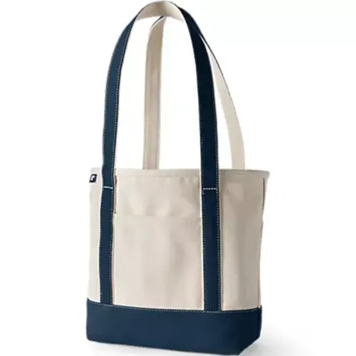 Medium 5 Pocket Open Top Canvas Tote Bag | Lands' End