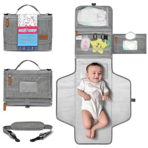 Portable Changing Pad with Shoulder Strap - Detachable Travel Changing Pad