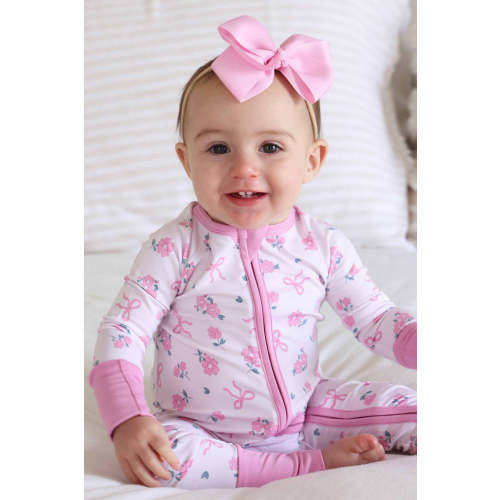 Ribbon & Roses Convertible Zip Romper in Pink | Caden Lane