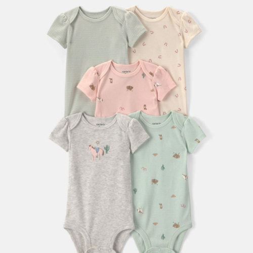 Baby Girl 5-Pack Western Multipack Bodysuits | Carter's