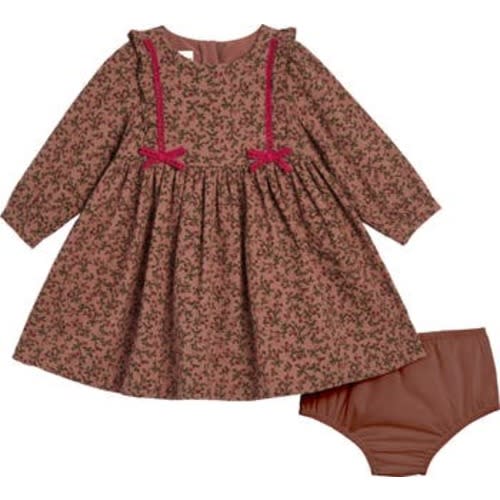 Floral Ruffle Long Sleeve Dress with Bloomers, 18M