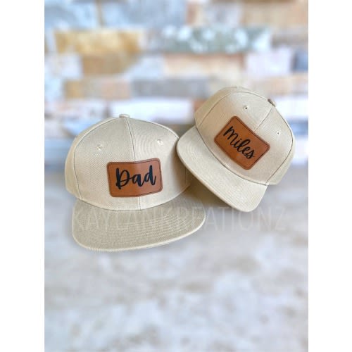 Custom Father and Son Matching Hats - Personalized Snapback Hats with Names - Dad and Me Hats - Father's Day Gift - Gift for dad to be