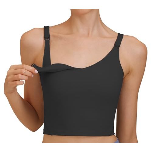 Nursing Tank Tops for Breastfeeding Nursing Sports Bras U Back Sleeveless Tank Top Workout Fitness Maternity Bra