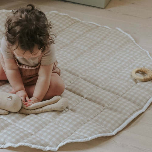 Picnic Gingham Play Mat - Beige | Gooselings