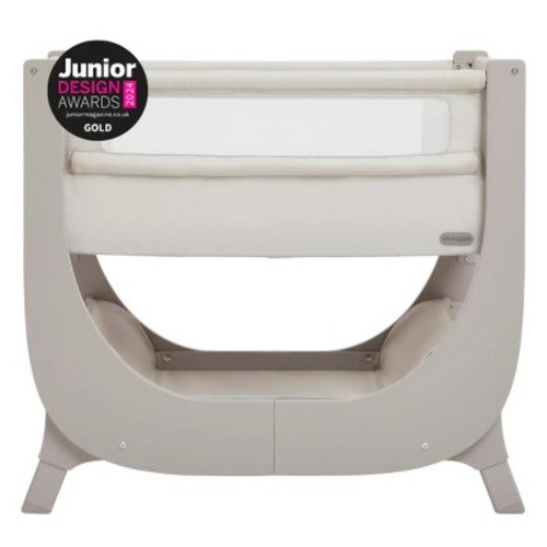 Shnuggle Air Lite Bedside Crib | Height Adjustable Baby Bed with Mattress Taupe