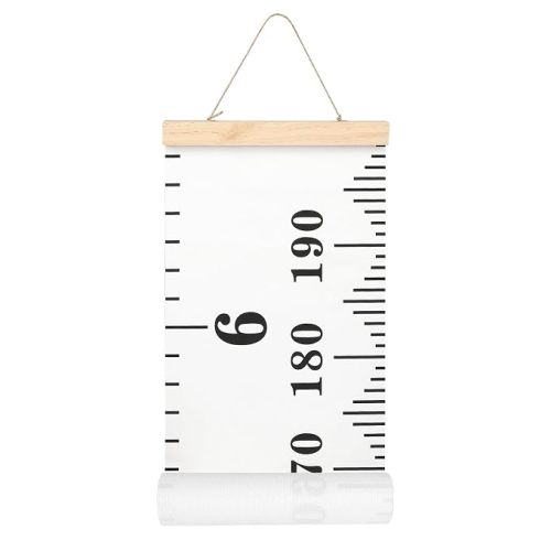 Growth Height Chart for Kids, Removable 79"x7.9" (Black & White)