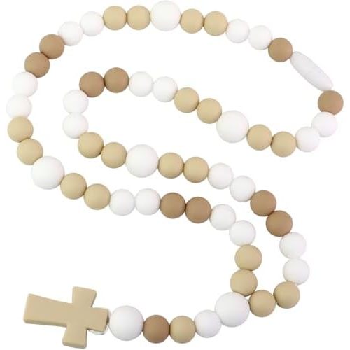 Handmade Silicone Beads Rosary Necklace First Rosary for Boy Girl
