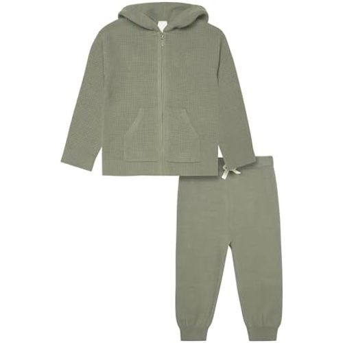 Modern Moments by Gerber Baby and Toddler Hooded Sweater Knit Jacket & Jogger