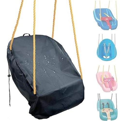 Outdoor Toddler Swing Seat Cover, Playground & Patio Yard Covers for Swings (Black, 1 Pack)