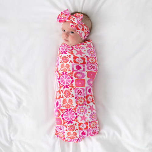 Coastal Gems Swaddle & Luxe Bow Headband Set