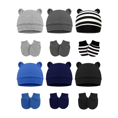 ZURLEFY Cute Baby Mittens Newborn, No Scratch Baby Boy Mittens, Baby Girl Hat Gloves for Toddlers, Infant, Newborn