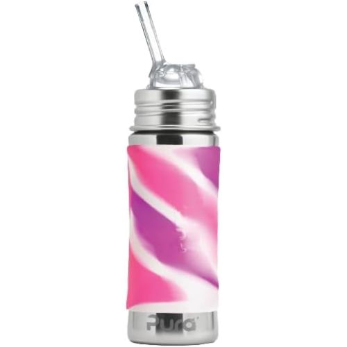 Pura Kiki 11oz/325ml Stainless Steel Straw Bottle - New Pink Swirl