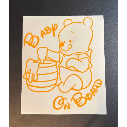 Winnie The Pooh | Winnie The Pooh Decal | Baby Winnie The Pooh On Board | Baby On Board | Car Decal