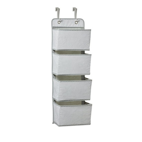 4 Pocket Nursery Hanging Organizer, Gray and White