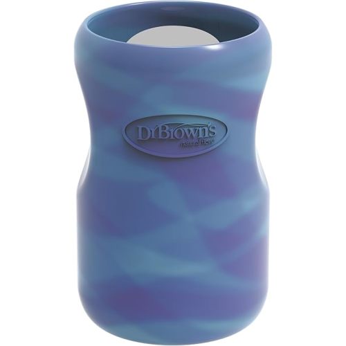 Dr. Brown's Options+ Wide-Neck Glass Bottle Sleeve, 100% Silicone, Glow-in-the-Dark, BPA-Free, 9 oz, 1-Pack