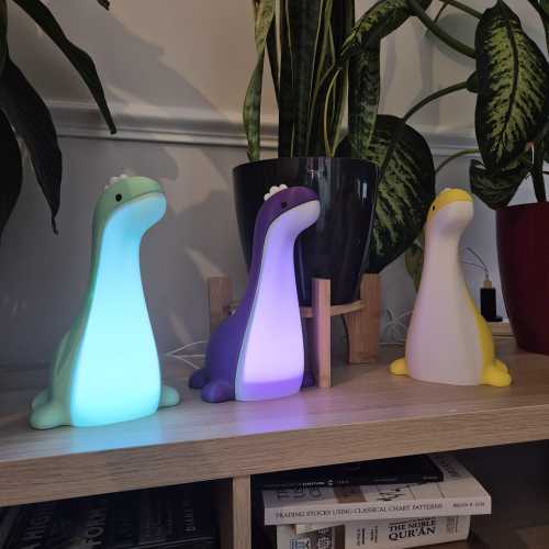 Dinosaur Night Light - 16-Color LED Lamp with Remote | Night Lights | Present Idea for Children