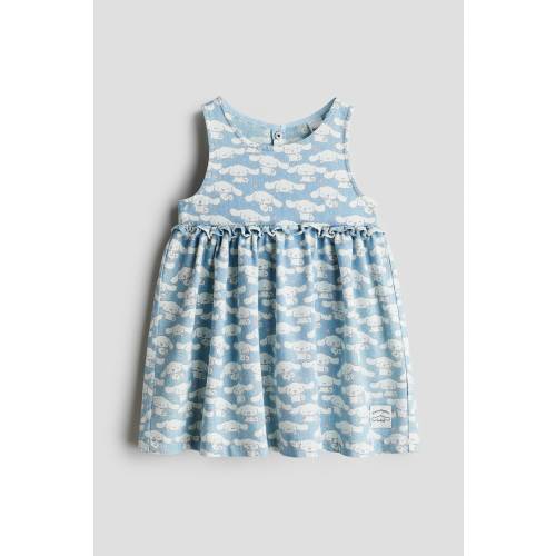PRINTED DENIM DRESS