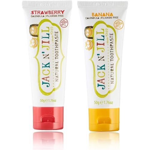 Jack N Jill Natural Toothpaste, Strawberry & Banana, 1.76 oz (Pack of 2)