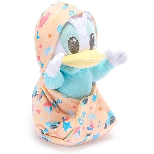 Disney Store Official Donald Duck Plush with Blanket Pouch - Disney Babies Plushy in Baby Swaddle - Toy for Those who Love Plush Figure Toys, Cute Plushies, & Baby Stuffed Animals - 11 Inches