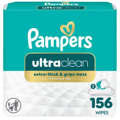 Pampers Ultra Clean Baby Wipes - 156ct: Hypoallergenic, No Fragrance Added, Polypropylene Material
