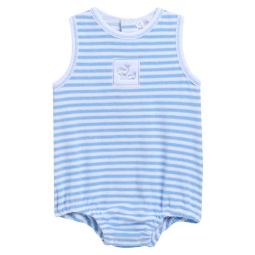 Stripe Terry Cloth Bubble Romper, 3-6M