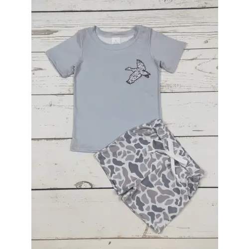 Boys Duck Camouflage Printed Shorts Set – Bella Magnolia