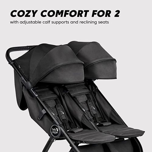 Baby Jogger City Tour 2 Double Stroller Compact & Sleek Twin Design with Easy-To-Maneuver Features Ideal for Growing Kids Plush Imported