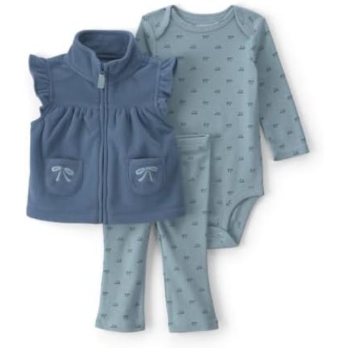 Carter's Baby Girls' 3-piece Bodysuit Pant Sets