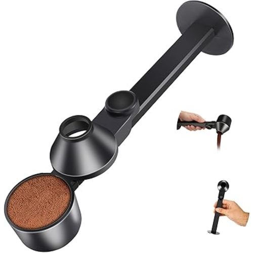 Coffee Scoop 2Tbsp & 51mm Espresso Tamper - BPA-Free PCTG Scoop Funnel, Fits K-Cups, Precise Measuring for Coffee/Protein/Powder/Hot Cocoa & Formula Dispensers (Black 1Pack)
