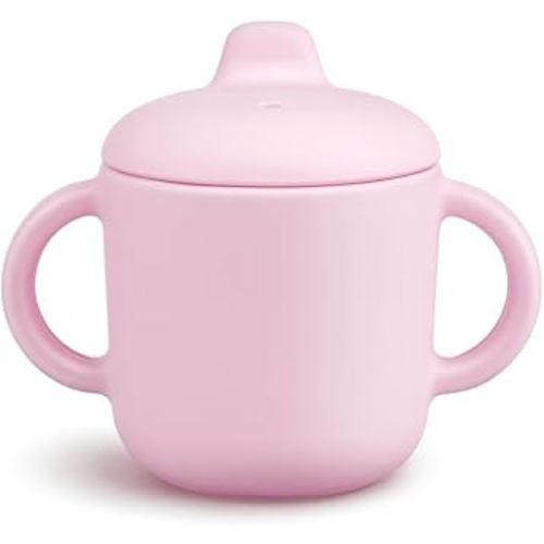 6 Months+ Sippy Cups with Handles,Small Silicone Sippy Cups Leak Proof 5oz,No Spill Sippy cups for Toddlers (Pink)