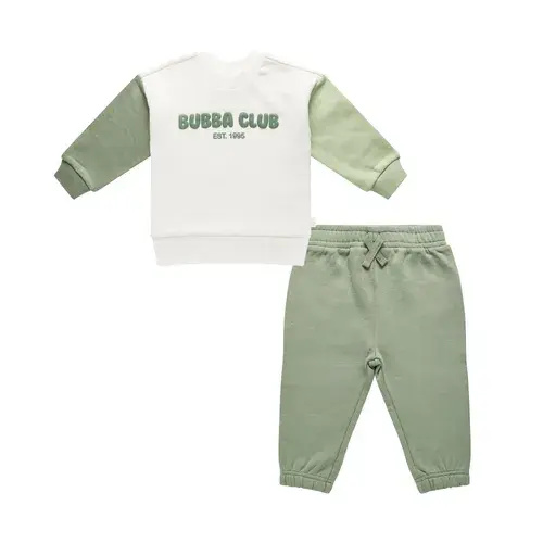Bilbi Fleece Tracksuit Sage Two Piece | Baby Bunting AU