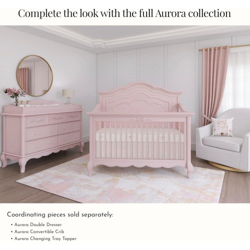 Evolur Aurora Pink Wood Seven-drawer Double Dresser