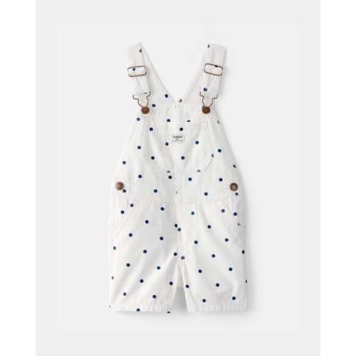 Toddler Girl Polka Dot Shortalls - White/Blue - OshKosh B'gosh | Carter's