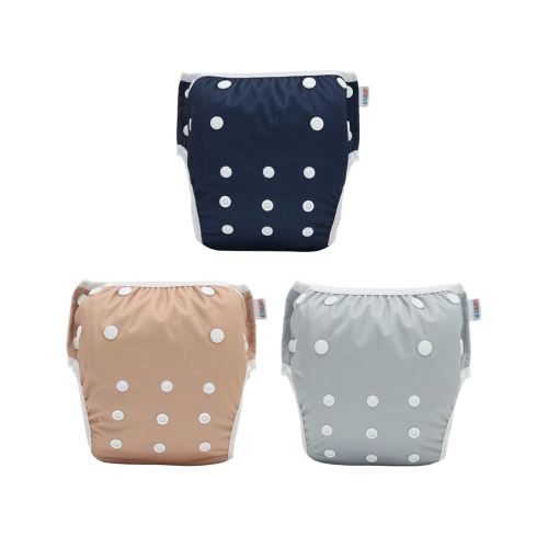 ALVABABY Swim Diapers 3pcs Baby & Toddler Snap One Size Reusable Adjustable Baby Boys' Swim Diapers for Swimming Lessons 3SWY73A