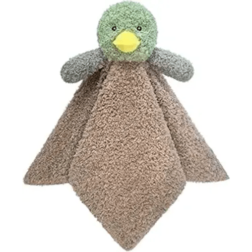 Baby Mallard Duck Soft Stuffed Animal Security Blanket, Plush Green Duck Character Lovey Blanket, Baby Shower/Nursery Gift, Newborn Infant Toddler Snuggle Blankie for Boys Girls, 14 Inches