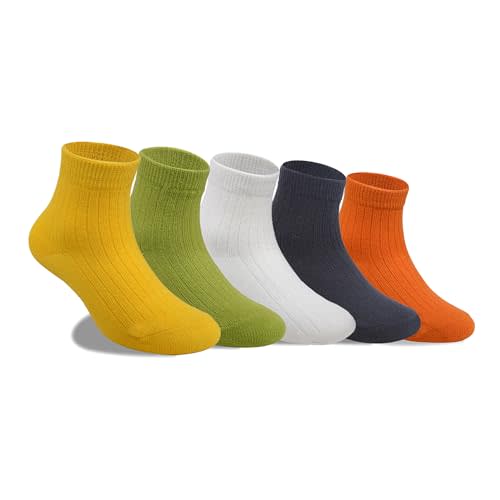 UMELOK Baby Socks Non-Slip Grips 10 Vibrant Colors Cotton Ankle Infant Socks for 0-12 Months & 1-3 Year Old Boys Girls